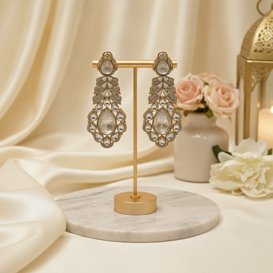 Inaya · Polki Style AD Dangle Earrings | Allure Jewelry by Rushi