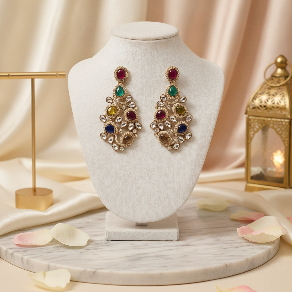 Rhea · Colorful Stone AD Dangles | Allure Jewelry by Rushi