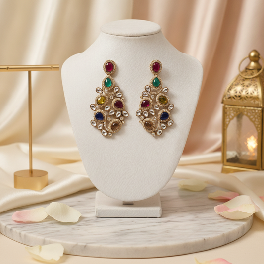 Rhea · Colorful Stone AD Dangles | Allure Jewelry by Rushi
