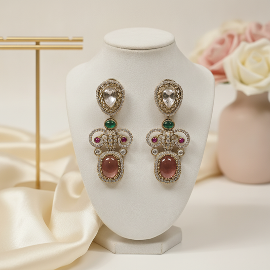 Myra · Gold AD Gemstone Earrings | Allure Jewelry by Rushi