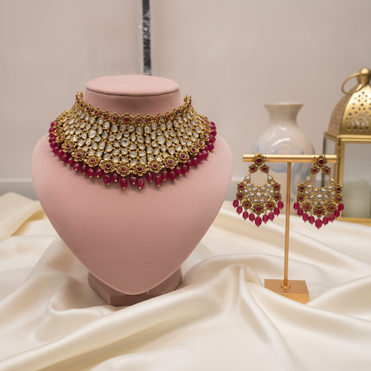 Naina · Kundan Polki Ruby Choker Set | Allure Jewelry by Rushi