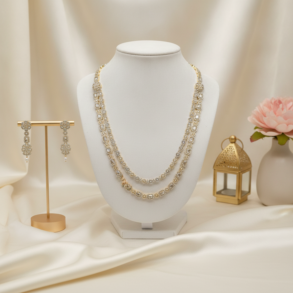 Arisha · Gold AD Necklace Set | Allure Jewelry by Rushi