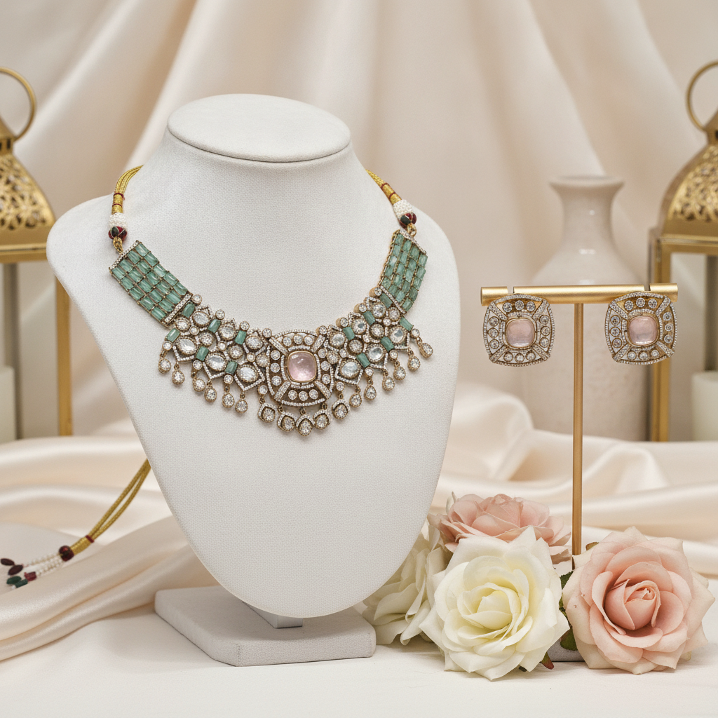 Mahnoor · Antique AD Necklace Set | Allure Jewelry by Rushi