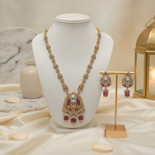 Yasmin · Ruby AD Necklace Set | Allure Jewelry by Rushi
