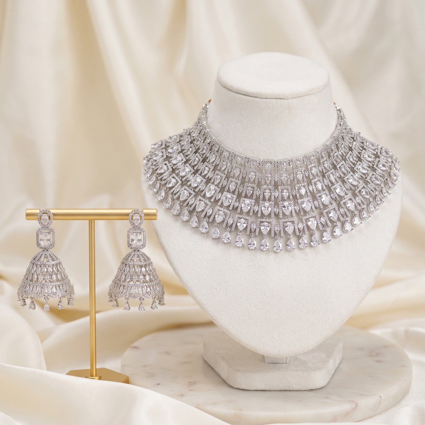 Aditi · Silver AD Choker Set | Allure Jewelry by Rushi