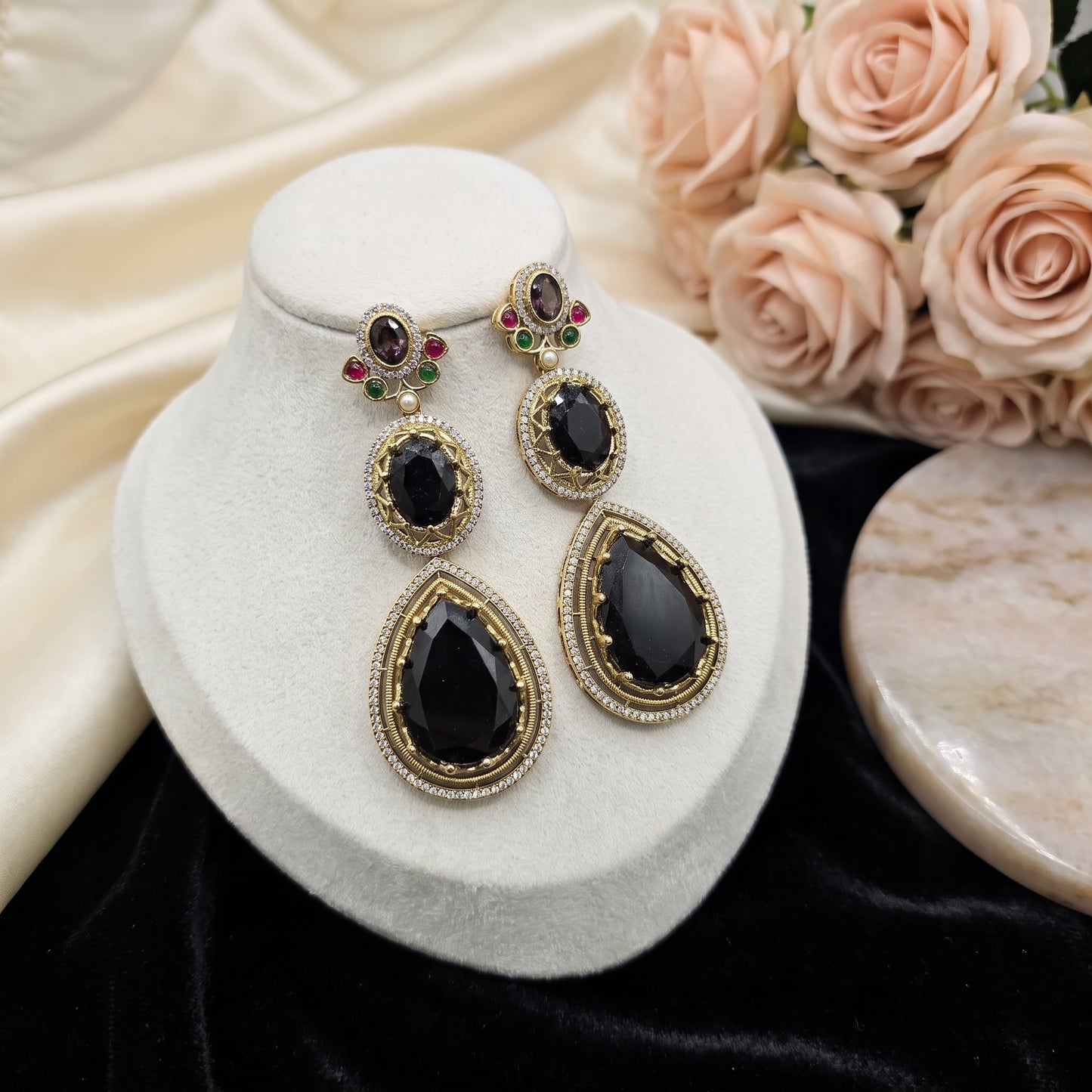 Inara · Black AD Statement Drops | Allure Jewelry by Rushi