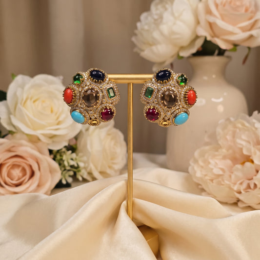 Rida · Multi · Color Gemstone AD Earrings