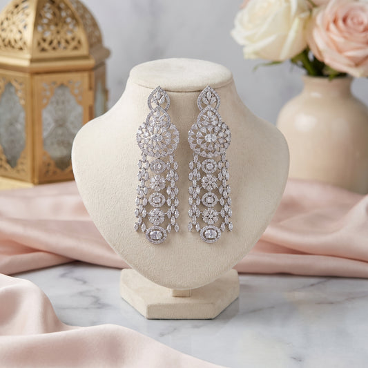 Sukhmani · Silver AD Chandelier Earrings | Allure Jewelry by Rushi
