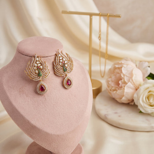 Aleena · Peacock AD Ruby Dangles