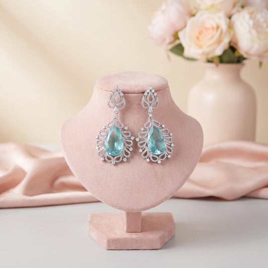 Alishba · Aqua AD Drop Earrings