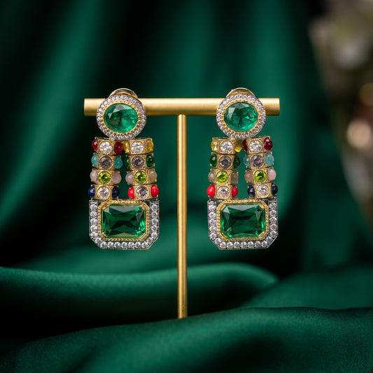 Lina · Emerald Multi · Stone AD Dangles