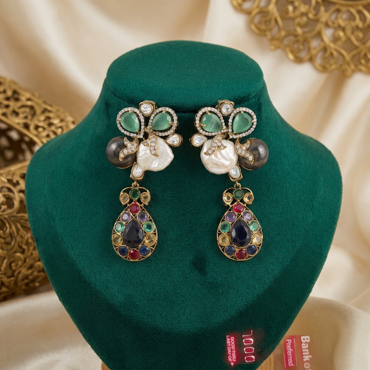 Trisha · Pearl Multi · Stone Drop Earrings | Allure Jewelry by Rushi