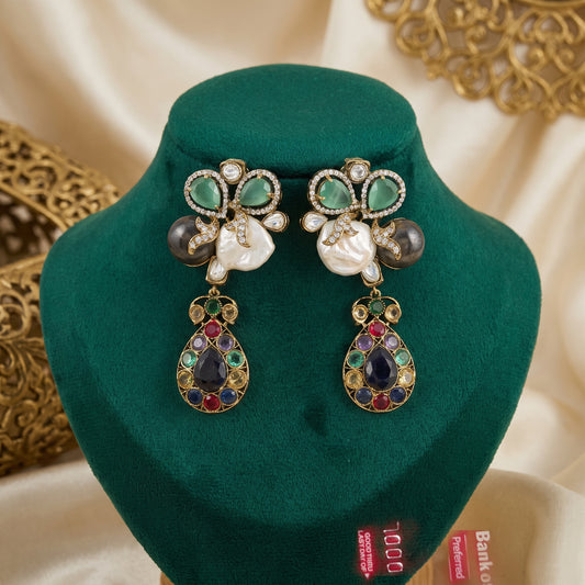 Trisha · Pearl Multi · Stone Drop Earrings