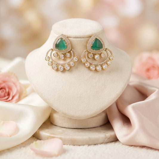 Fiza · Emerald AD Statement Earrings