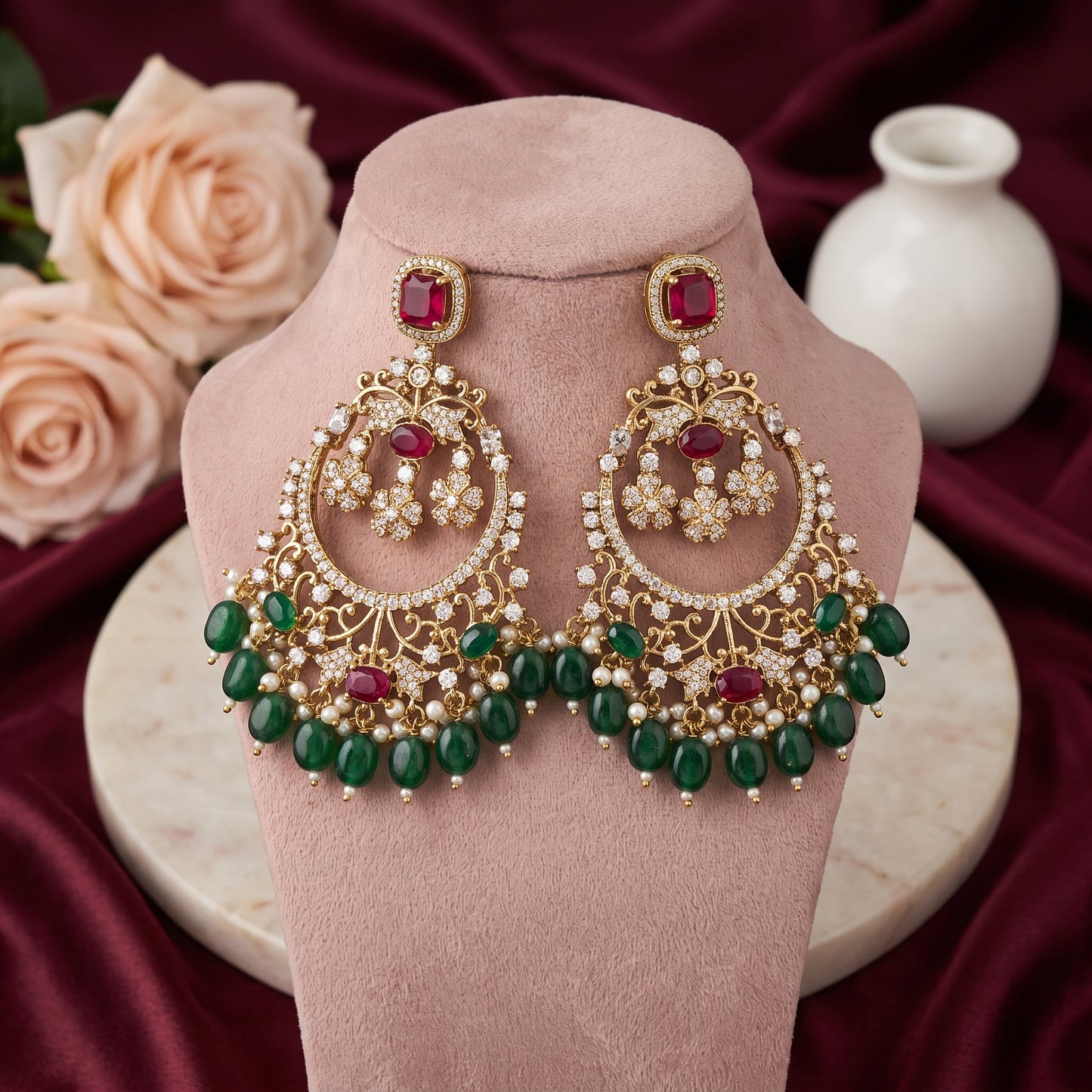 Sajal · Emerald Ruby Chandbalis | Allure Jewelry by Rushi