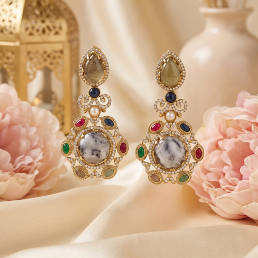Mehr · Gold Multi · Gemstone AD Drops | Allure Jewelry by Rushi
