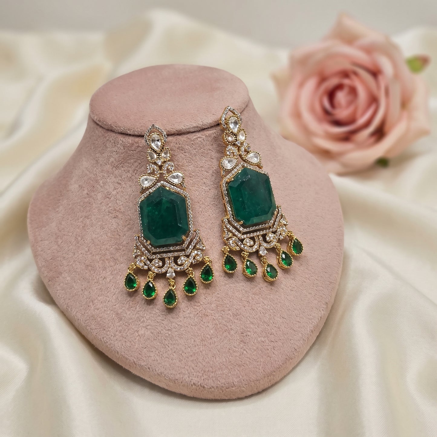 Gurleen · Emerald AD Dangler Earrings | Allure Jewelry by Rushi