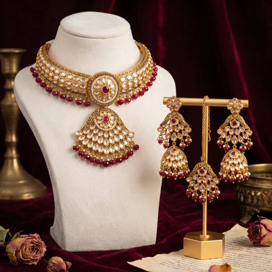 Riya · Kundan Ruby Choker Set necklace set — studio set | Allure Jewelry by Rushi