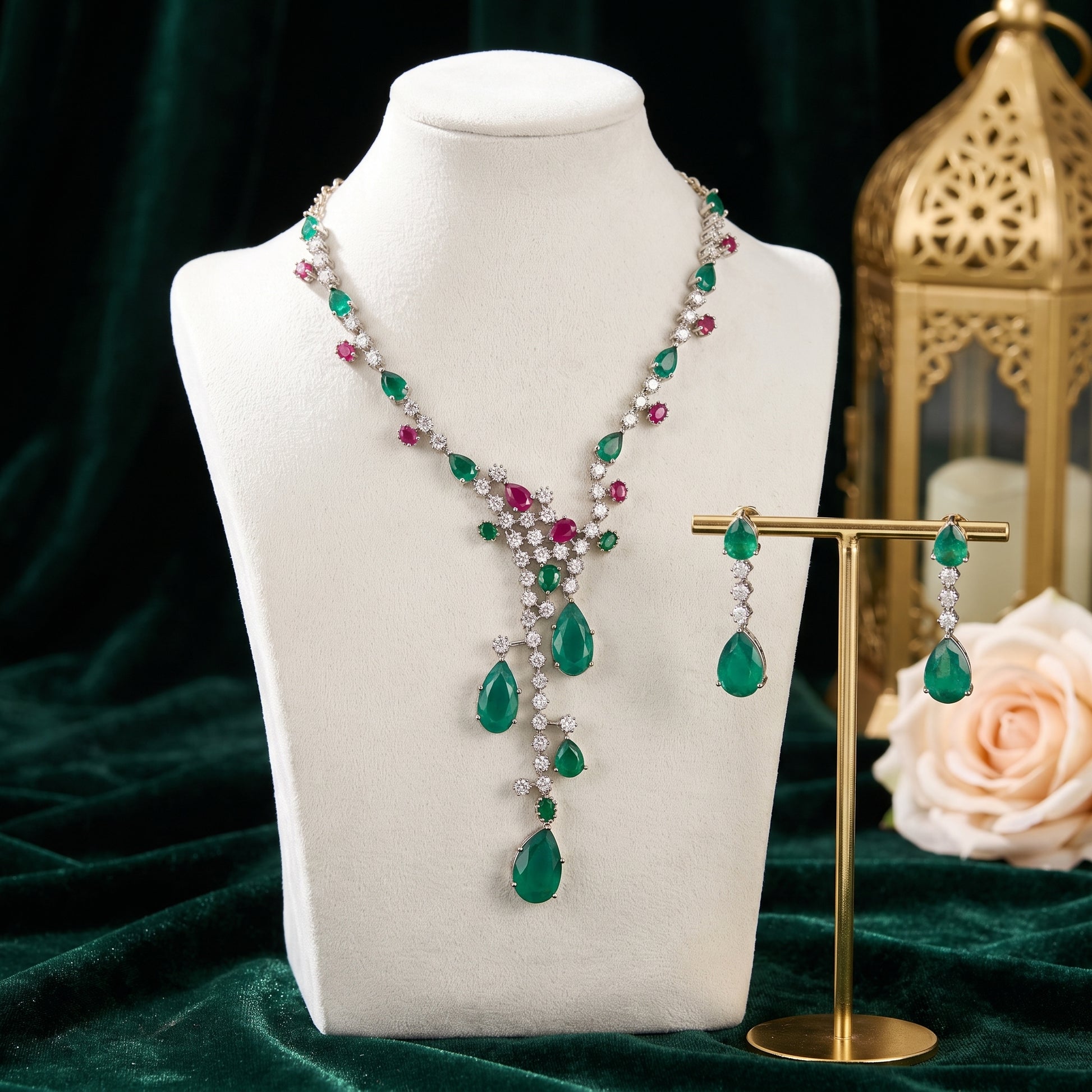 Zaina · Emerald Ruby AD Set — studio set | Allure Jewelry by Rushi