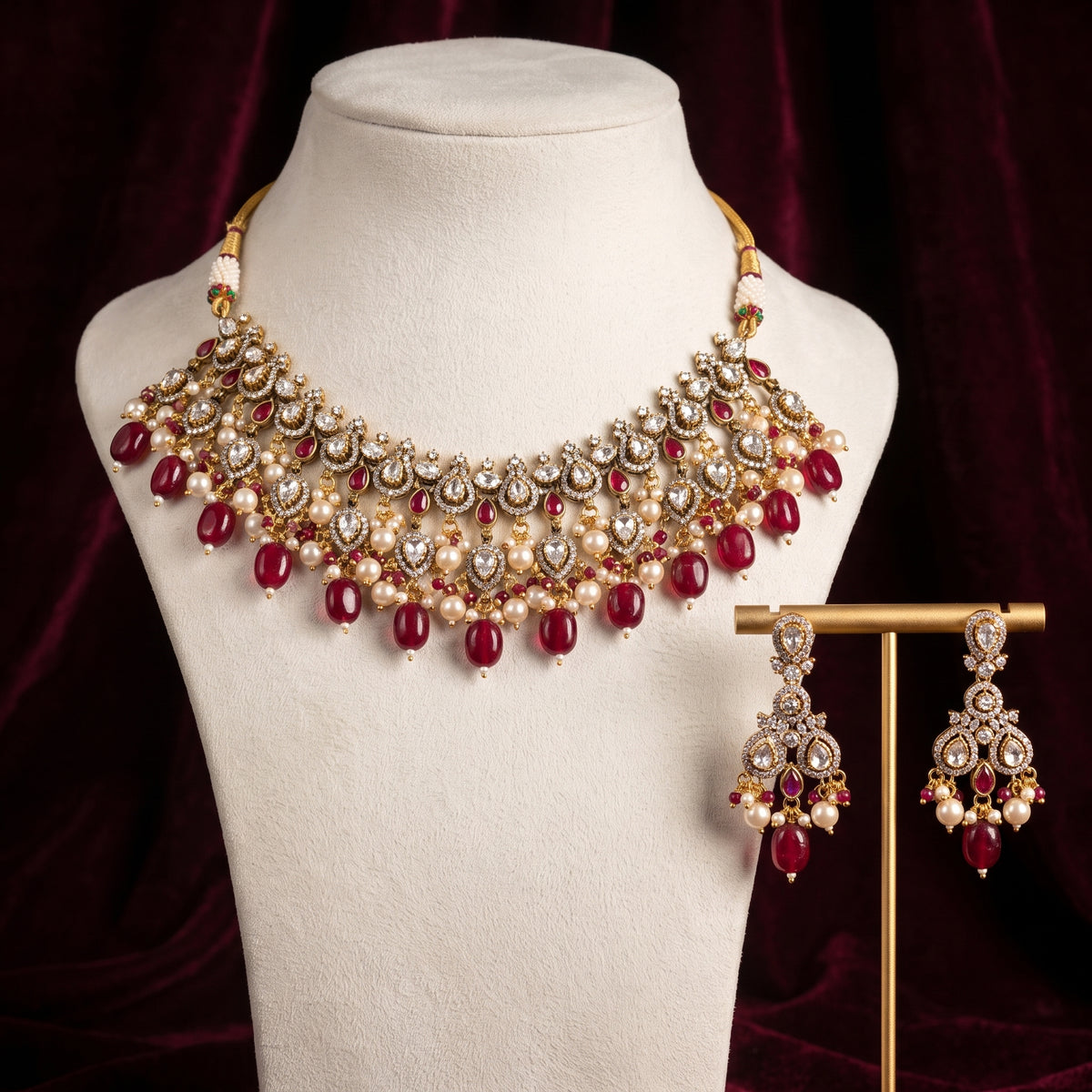 Jia · Ruby AD Choker Set necklace set — studio set | Allure Jewelry by Rushi