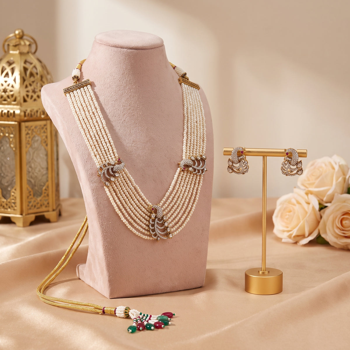 Simran · Pearl AD Necklace Set — studio set | Allure Jewelry by Rushi