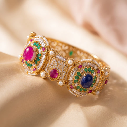 Farheen · Multi · Stone AD Kada — studio set | Allure Jewelry by Rushi
