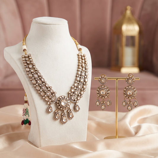 Anjali · Antique Gold Polki Necklace Set — studio set | Allure Jewelry by Rushi