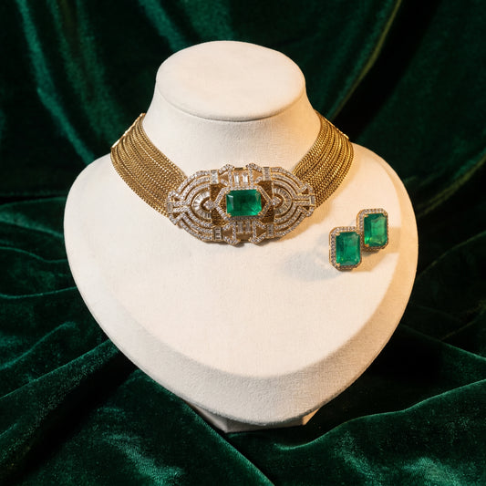 Urvi · Emerald AD Choker Set — studio set | Allure Jewelry by Rushi