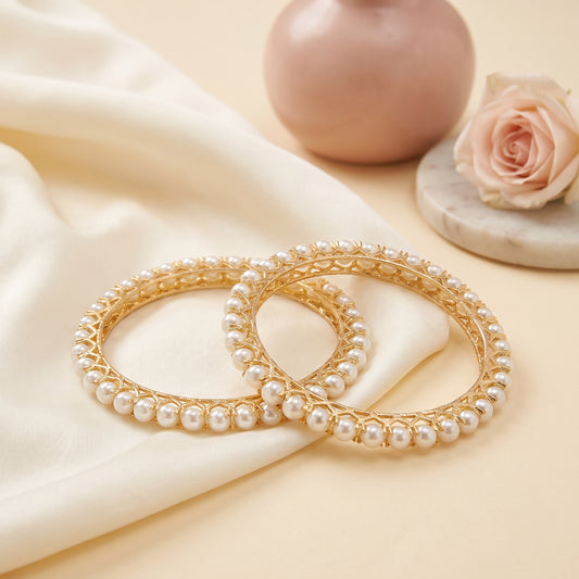 Alizeh · Pearl Gold · Tone Bangles — studio set | Allure Jewelry by Rushi