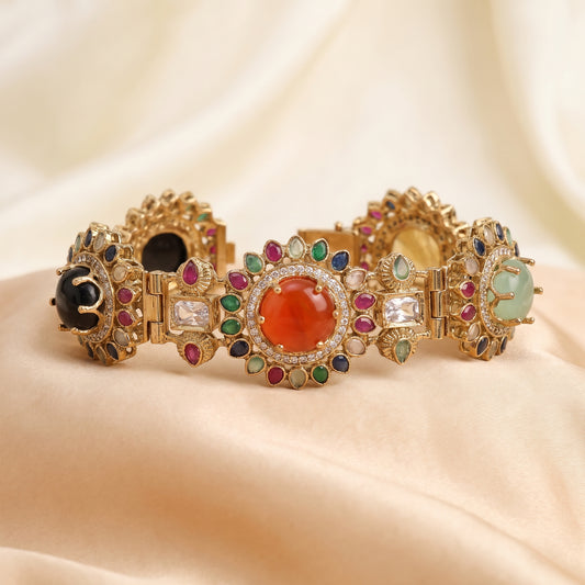 Neha · Multi · Stone Kundan Bracelet — studio set | Allure Jewelry by Rushi